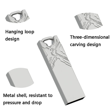 Jg1 USB 2.0 High-Speed Metal Engraving Car USB Flash Drives, Capacity: 64GB(White)-garmade.com