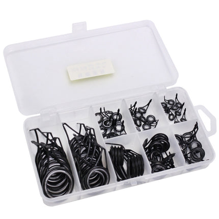 75 PCS / Box Ceramic Wire Loop Luya Rod Fishing Gear Accessories(Black)-garmade.com