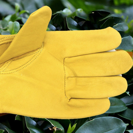1 Pair JJ-GD305 Genuine Leather Stab-Resistant Cut-proof Garden Gloves, Size: S-garmade.com