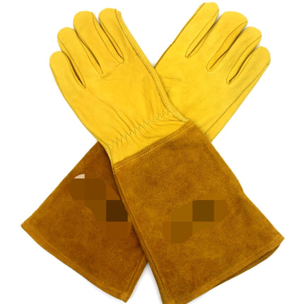 1 Pair JJ-GD305 Genuine Leather Stab-Resistant Cut-proof Garden Gloves, Size: M-garmade.com