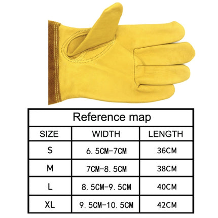 1 Pair JJ-GD305 Genuine Leather Stab-Resistant Cut-proof Garden Gloves, Size: M-garmade.com