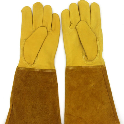 1 Pair JJ-GD305 Genuine Leather Stab-Resistant Cut-proof Garden Gloves, Size: L-garmade.com