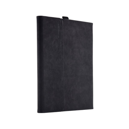 13 inch Leather Tablet Protective Case For Microsoft Surface Pro X, Color: Black + Power Bag-garmade.com