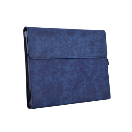 13 inch Leather Tablet Protective Case For Microsoft Surface Pro X, Color: Dark Blue + Power Bag-garmade.com