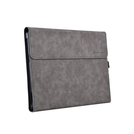 13 inch Leather Tablet Protective Case For Microsoft Surface Pro X, Color: Light Gray + Power Bag-garmade.com