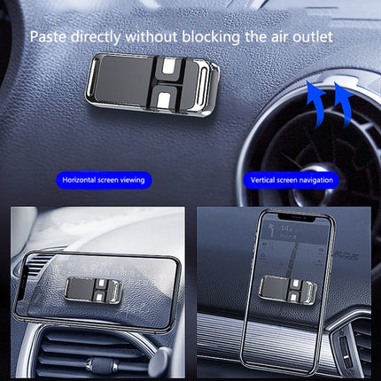 S15 Magnetic Aluminum Alloy Bracket Data Cable Storage Sticker Car Phone Holder(Silver)-garmade.com