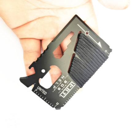 8 PCS 14 In 1 Stainless Steel Multi-function Outdoor Survival Tool Card with Rope-garmade.com