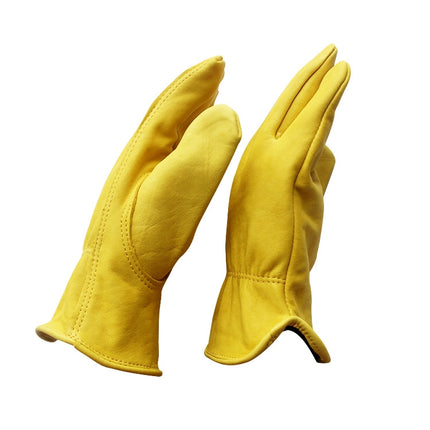 1 Pair JJ-5002 Outdoor Riding Gardening Genuine Leather Safety Gloves, Size: M-garmade.com