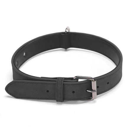 JINMAOHOU Dogs Double-Layer Leather Collar, Specification: XS 34x1.7cm(Black)-garmade.com