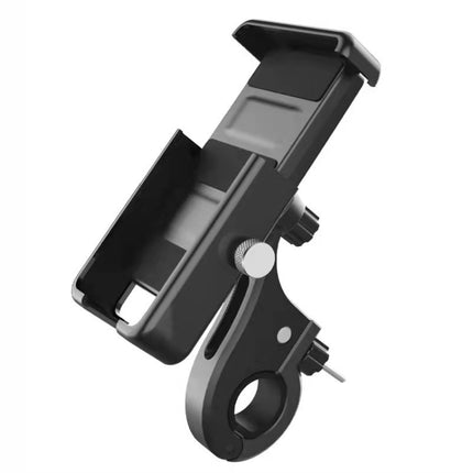 QX-21 Aluminum Alloy Bicycle Shockproof Riding Navigation Mobile Phone Holder(Black)-garmade.com