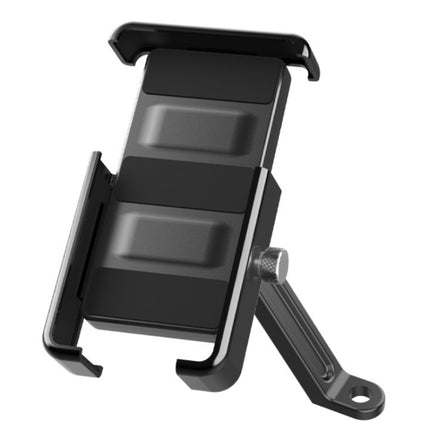 QX-21 Aluminum Alloy Bicycle Shockproof Riding Navigation Mobile Phone Holder(Black)-garmade.com