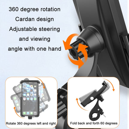 QX-21 Aluminum Alloy Bicycle Shockproof Riding Navigation Mobile Phone Holder(Black)-garmade.com