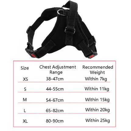 K9 Dog Adjustable Chest Strap, Size: M(Breathable Black)-garmade.com