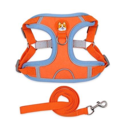 BL-867 Pet Chest Straps Reflective Dog Traction Rope, Size: S(Orange)-garmade.com