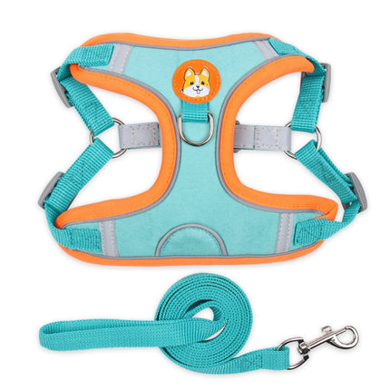 BL-867 Pet Chest Straps Reflective Dog Traction Rope, Size: S(Lake Blue)-garmade.com
