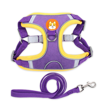 BL-867 Pet Chest Straps Reflective Dog Traction Rope, Size: M(Purple)-garmade.com