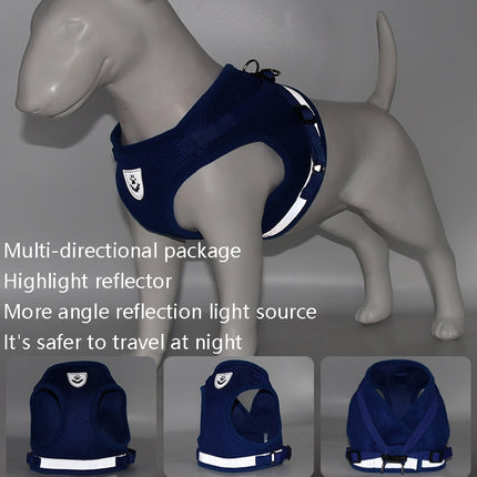 BL-844 Pet Chest Straps Reflective Breathable Dog Rope, Size: L(Black)-garmade.com