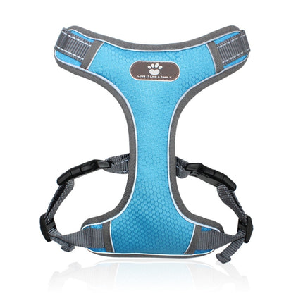 BL-852 Pet Traction Rope Mesh Breathable Dog Chest Straps M(Light Blue)-garmade.com