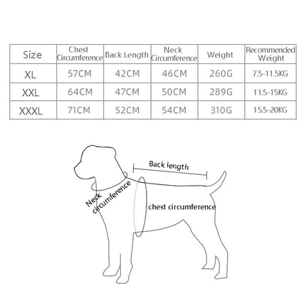 BL-683 Keep Warm Reflective Dog Clothes, Size: XXXL(Gray)-garmade.com