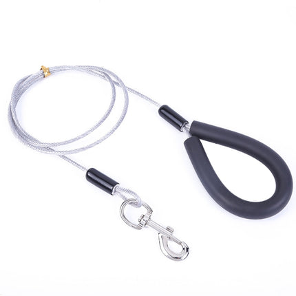 Pet Bite-Proof Wire Traction Rope, Length: 200cm(Silver)-garmade.com