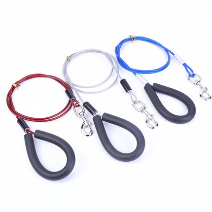 Pet Bite-Proof Wire Traction Rope, Length: 200cm(Silver)-garmade.com
