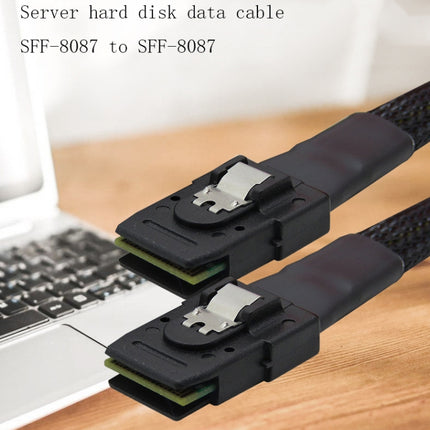 SAS36P SFF-8087 to SAS36P Cable Motherboard Server Hard Disk Data Cable, Color: Black 0.7m-garmade.com