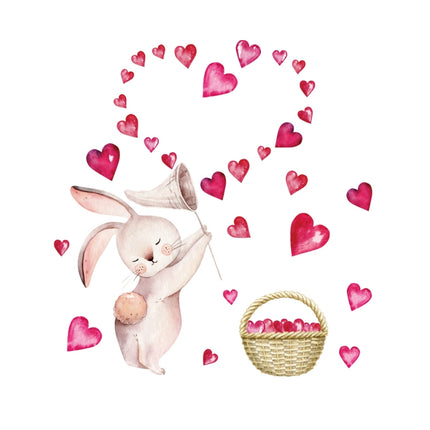 2 PCS YG201-Q Cartoon Rabbit Love Heart Luminous Decorative Wall Sticker, Specification: 30 x 30cm-garmade.com