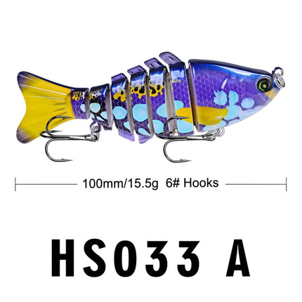 2 PCS PROBEROS HS033 10cm 15.61g Knotty Lure Fish Bait Plastic Hard Bait(A)-garmade.com