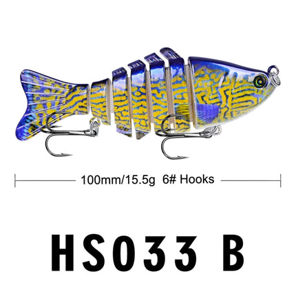 2 PCS PROBEROS HS033 10cm 15.61g Knotty Lure Fish Bait Plastic Hard Bait(B)-garmade.com