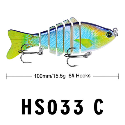 2 PCS PROBEROS HS033 10cm 15.61g Knotty Lure Fish Bait Plastic Hard Bait(C)-garmade.com