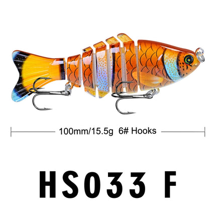 2 PCS PROBEROS HS033 10cm 15.61g Knotty Lure Fish Bait Plastic Hard Bait(F)-garmade.com
