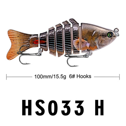 2 PCS PROBEROS HS033 10cm 15.61g Knotty Lure Fish Bait Plastic Hard Bait(H)-garmade.com