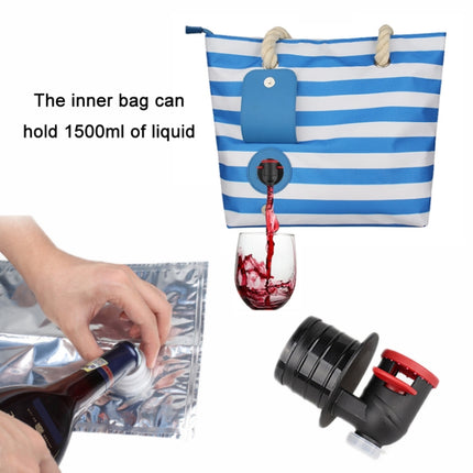 Beach Picnic Portable Wine Insulation Bag(Gray+Liner Bag)-garmade.com