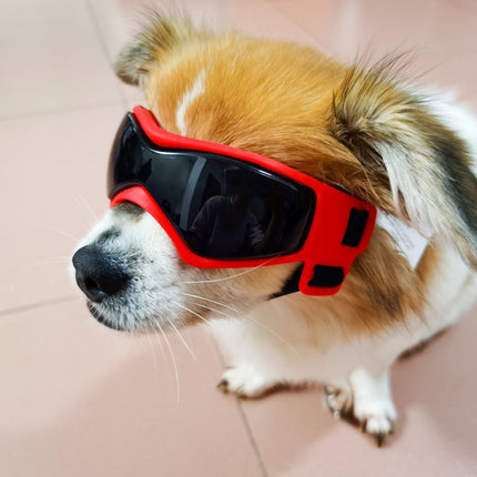 Pet Anti-UV Soft Frame Goggles Dog Sunglasses(Red)-garmade.com