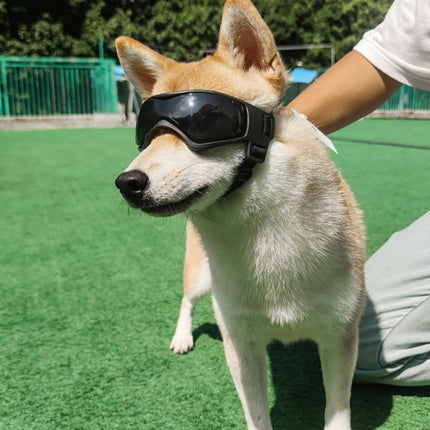 Pet Anti-UV Soft Frame Goggles Dog Sunglasses(Black)-garmade.com