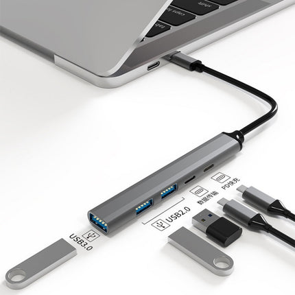 U5 Type-C Extender USB3.0 Splitter Multi-Port Expansion Dock, Number of interfaces: 5 in 1 (USB)-garmade.com