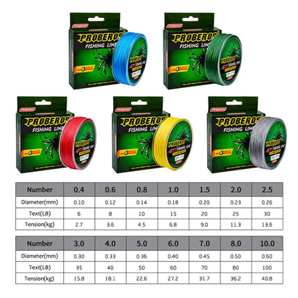 2 PCS PROBEROS 4 Edited 100M Strong Horse Fish Line, Line number: 0.4 / 6LB(Yellow)-garmade.com