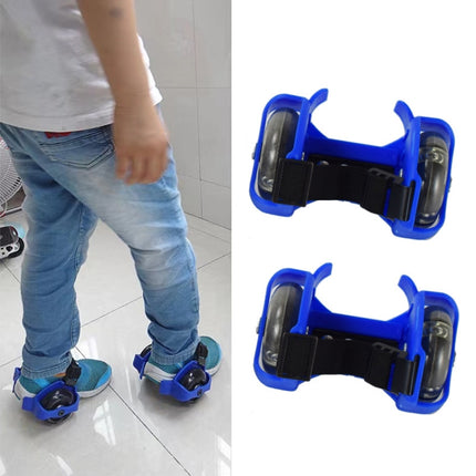 1 Pair Children Roller Skates Accessories Adjustable Three-color Luminous Wheel(Blue)-garmade.com