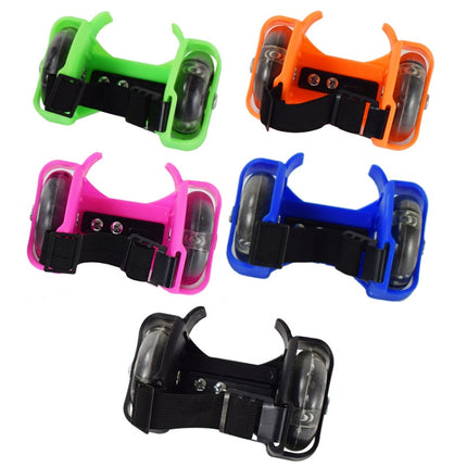 1 Pair Children Roller Skates Accessories Adjustable Three-color Luminous Wheel(Black)-garmade.com