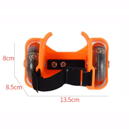 1 Pair Children Roller Skates Accessories Adjustable Three-color Luminous Wheel(Orange)-garmade.com