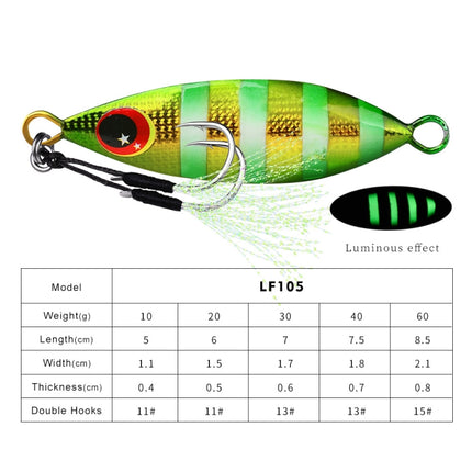 2 PCS PROBEROS LF105 Sea Fishing Metal Road Bait, Specification: 10g(J)-garmade.com