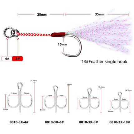 3 PCS PROBEROS Iron Plate Lead Fish Far-Fluoch Metal Road Bait, Specification: 10G(LF094E Double Hook)-garmade.com