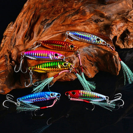 3 PCS PROBEROS Iron Plate Lead Fish Far-Fluoch Metal Road Bait, Specification: 30G(LF094F Double Hook)-garmade.com