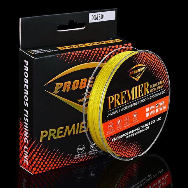 PROBEROS 8 Edited 100M Majestic Horse Fish Line, Line number: 13.0 / 120LB(Yellow)-garmade.com