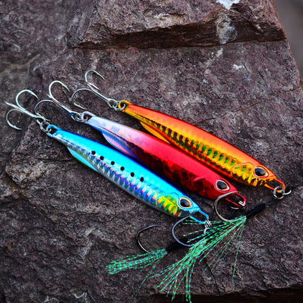 3 PCS PROBEROS LF103 Simulation Metal Sea Fishing Bait, Specification: 60g(C Luminous With Hook)-garmade.com