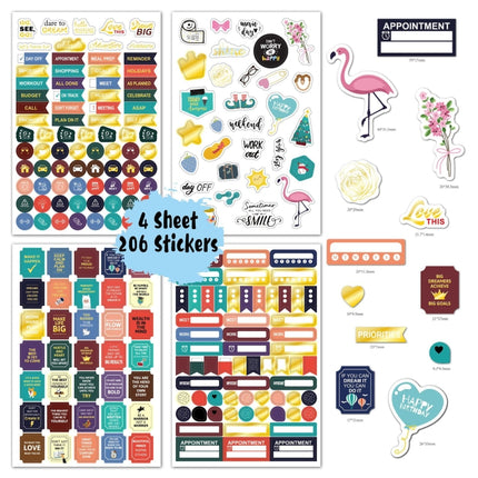 4 Sets Business Theme Hot Stamping Plan Sticker Note Post(4 Sheets / Set)-garmade.com