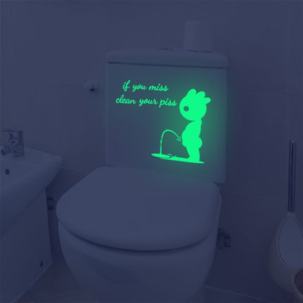 2 PCS DX396 Bathroom Toilet Decoration Luminous Wall Sticker(15 x 20cm)-garmade.com
