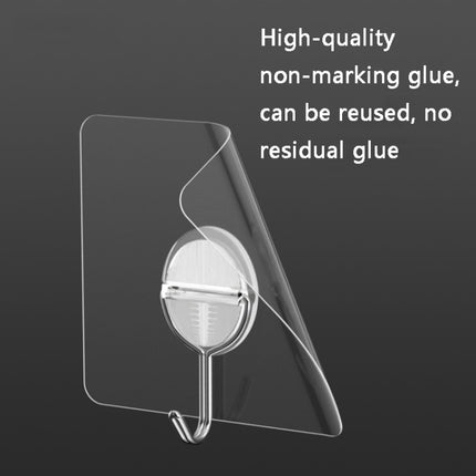 8 PCS WL-003-08 7x7cm Multifunctional Stainless Steel Adhesive Hook(Brushed Silver)-garmade.com