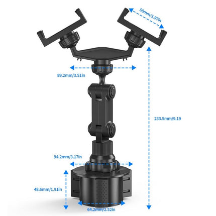 Double Chuck Rotary Multifunctional Cup Holder Mobile Phone Holder(Cup T1)-garmade.com