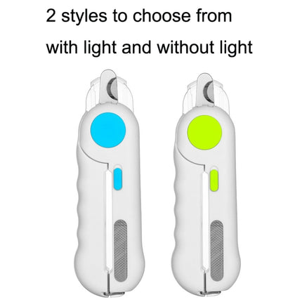 Pet Nail Clippers Nail Polisher, Style: With Lamp Type (Blue)-garmade.com